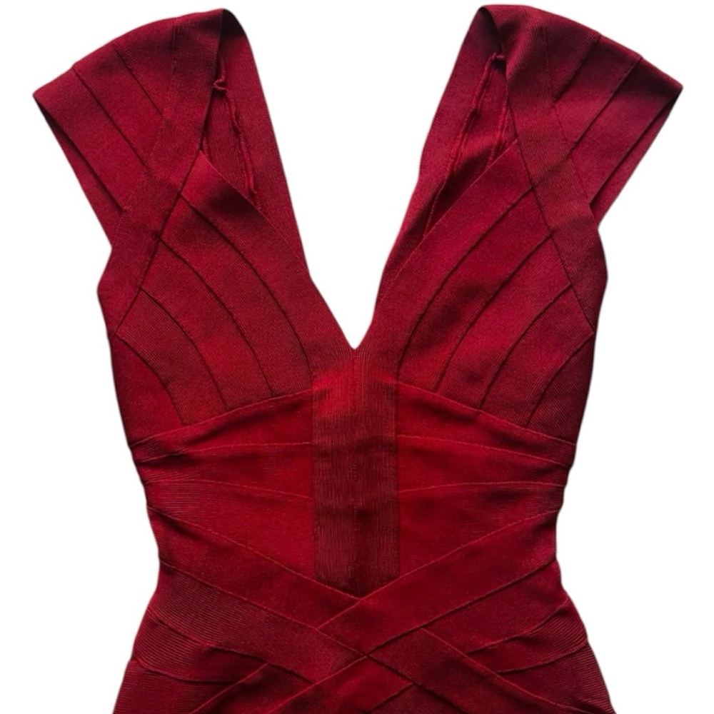 BNWT Herve Leger Authentic Y2K Women’s Cranberry Red Bandage Dress- Size XS - Picture 8 of 16